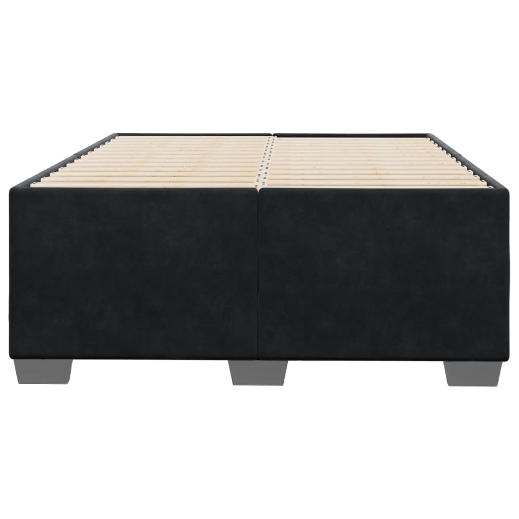 Estrutura de cama sem colchão 120x190 cm veludo preto