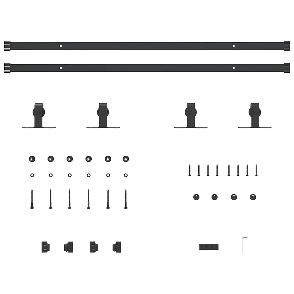 Kit p/ porta de armário deslizante 183 cm aço carbono