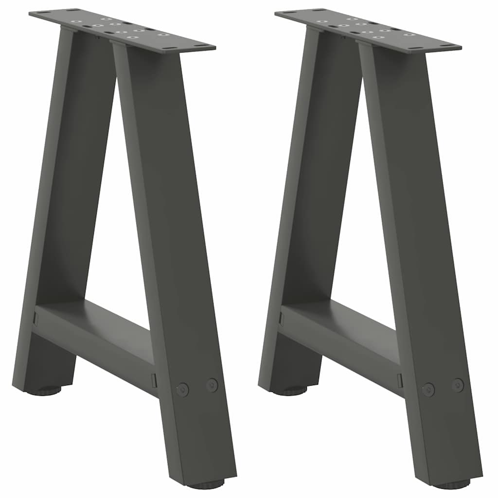 Pés para mesa de centro em formato a, 2 peças, antracite, 50x (42-43) cm, aço