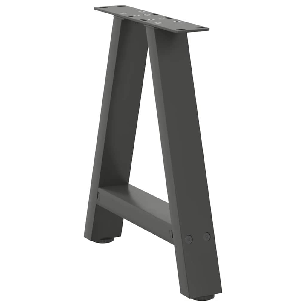 Pés para mesa de centro em formato a, 2 peças, antracite, 50x (42-43) cm, aço