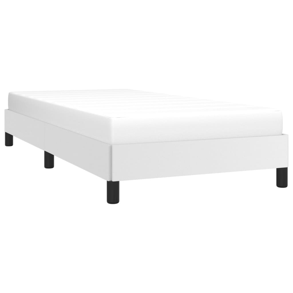 Estrutura de cama 90x200 cm couro artificial branco