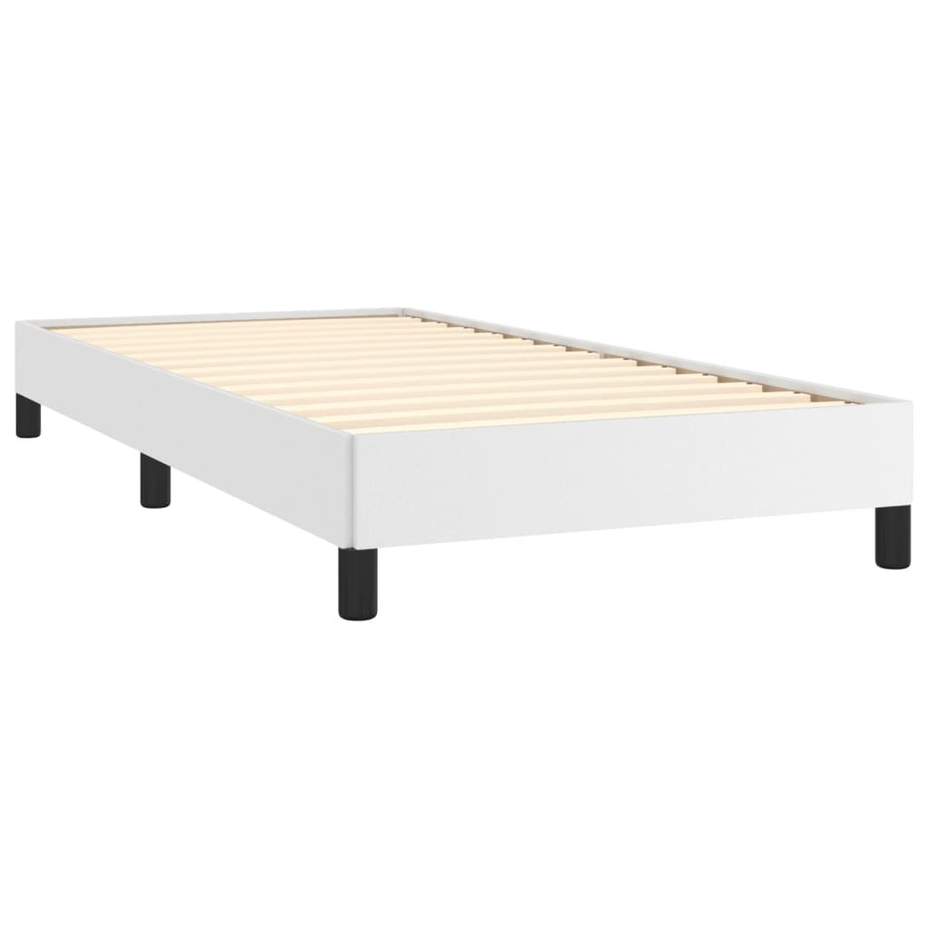 Estrutura de cama 90x200 cm couro artificial branco