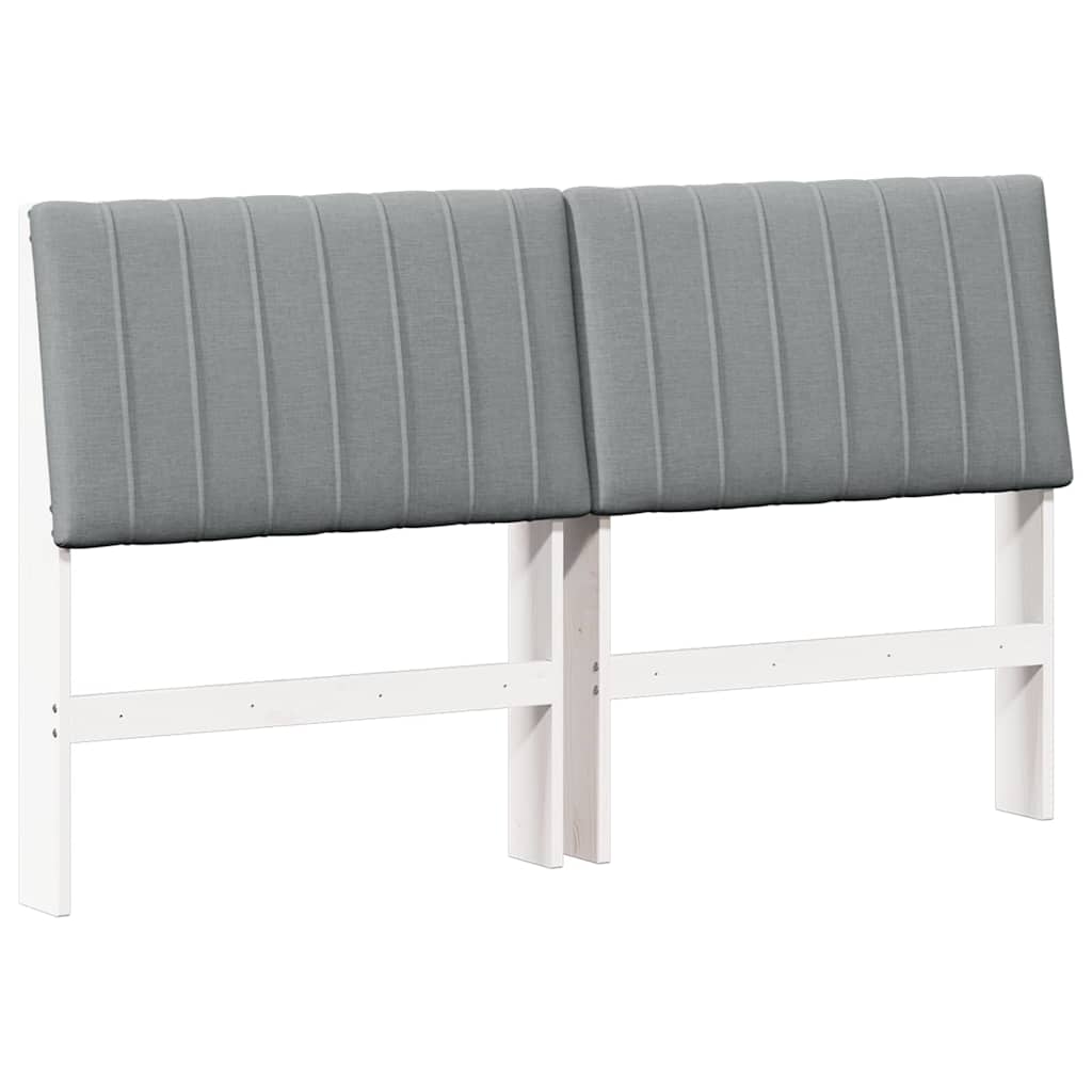 Cabeceira estofada cinzento-claro 150 cm