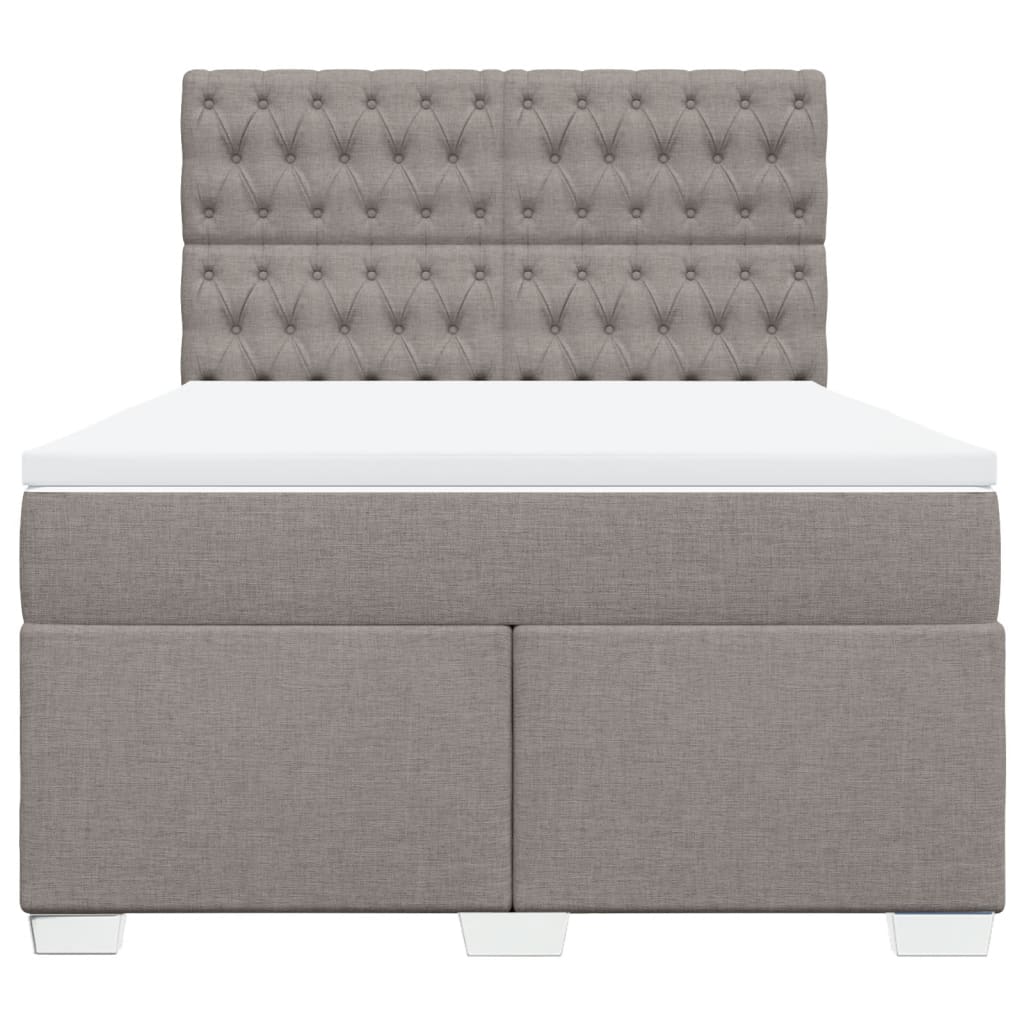 Cama com molas/colchão 140x190 cm tecido castanho-acinzentado