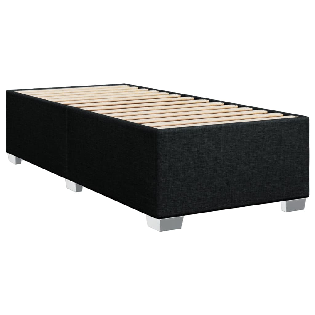 Estrutura de cama sem colchão 90x190 cm tecido preto