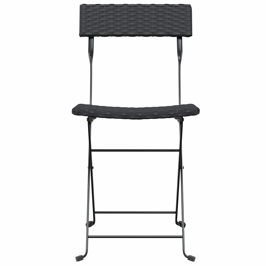 Cadeiras de bistrô dobráveis 4 pcs vime PE e aço preto