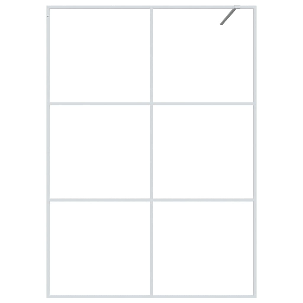 Divisória de chuveiro 140x195 cm vidro transparente esg branco