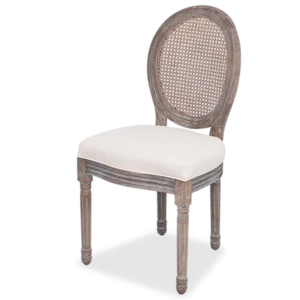 Cadeiras de jantar 2 pcs tecido cor creme