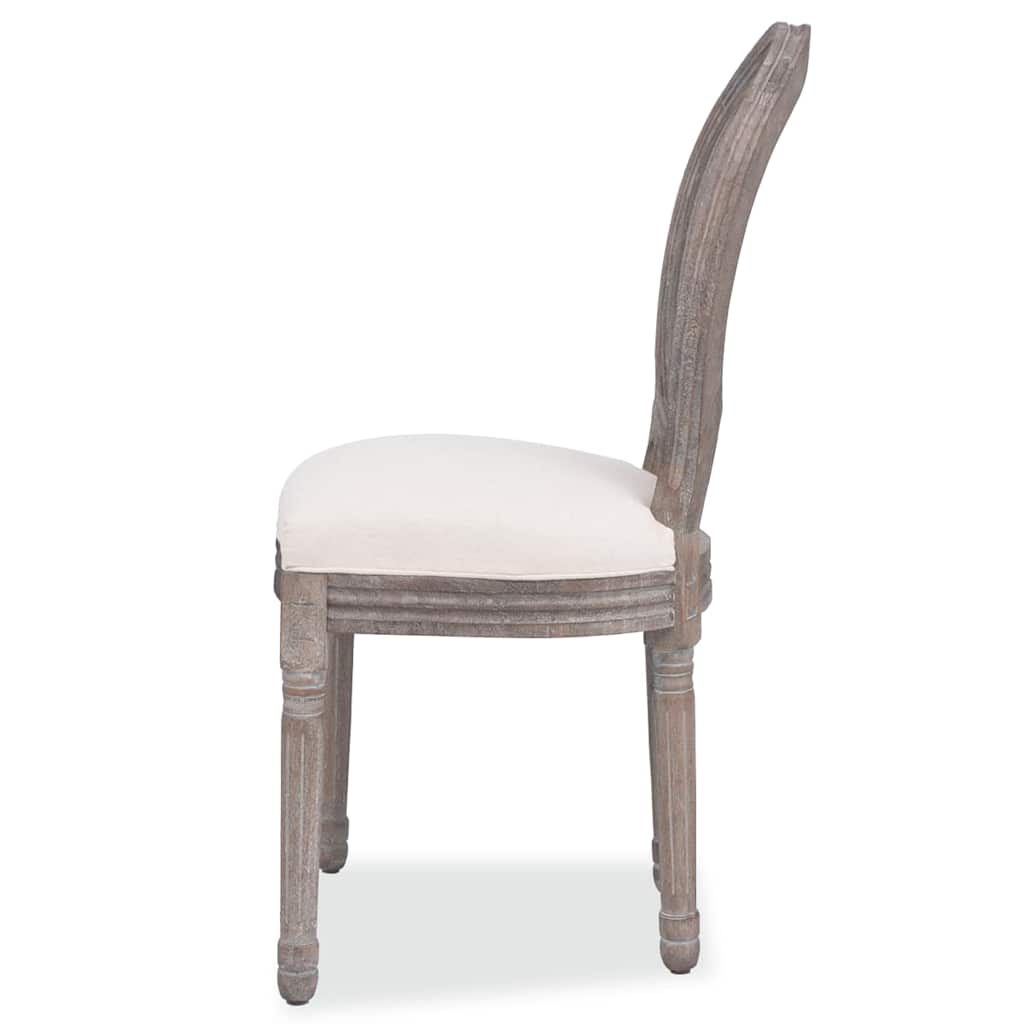 Cadeiras de jantar 2 pcs tecido cor creme