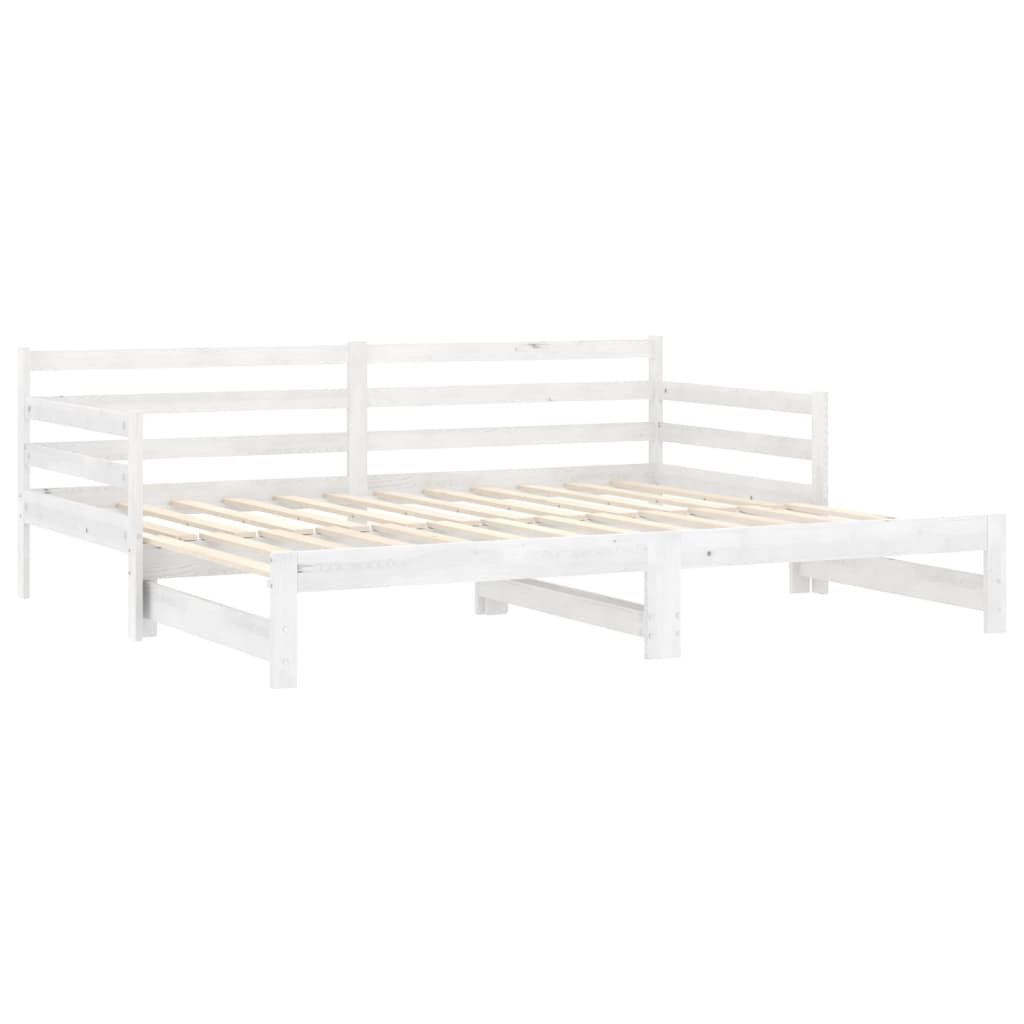 Estrutura sofá-cama de puxar 2x(90x200) cm pinho maciço branco