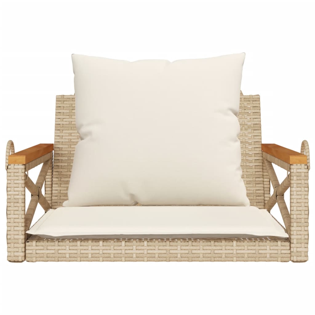 Banco baloiço com almofadões 63x62x40 cm vime PE bege