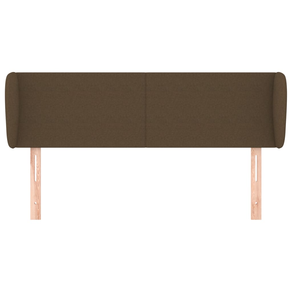 Cabeceira de cama c/ abas tecido 147x23x78/88cm castanho-escuro