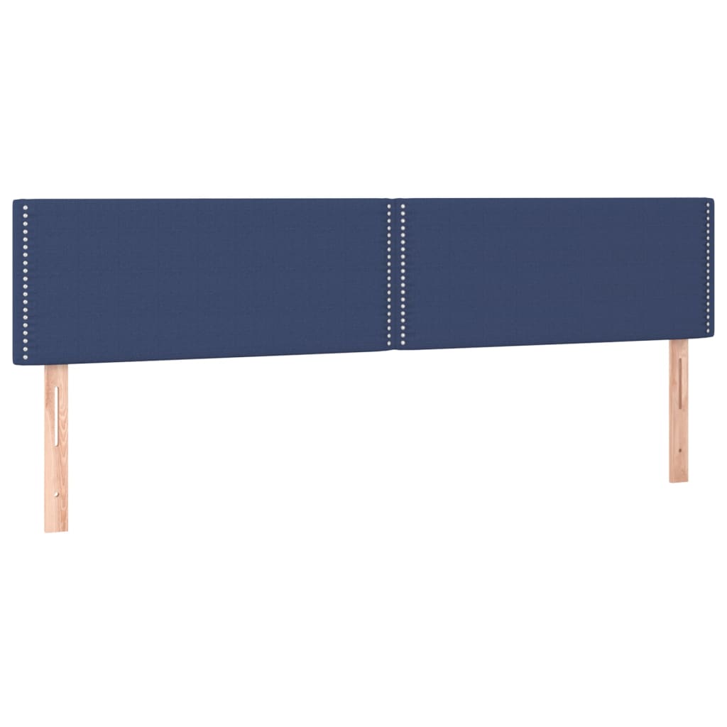 Cabeceira de cama c/ luzes LED tecido 200x5x78/88 cm azul