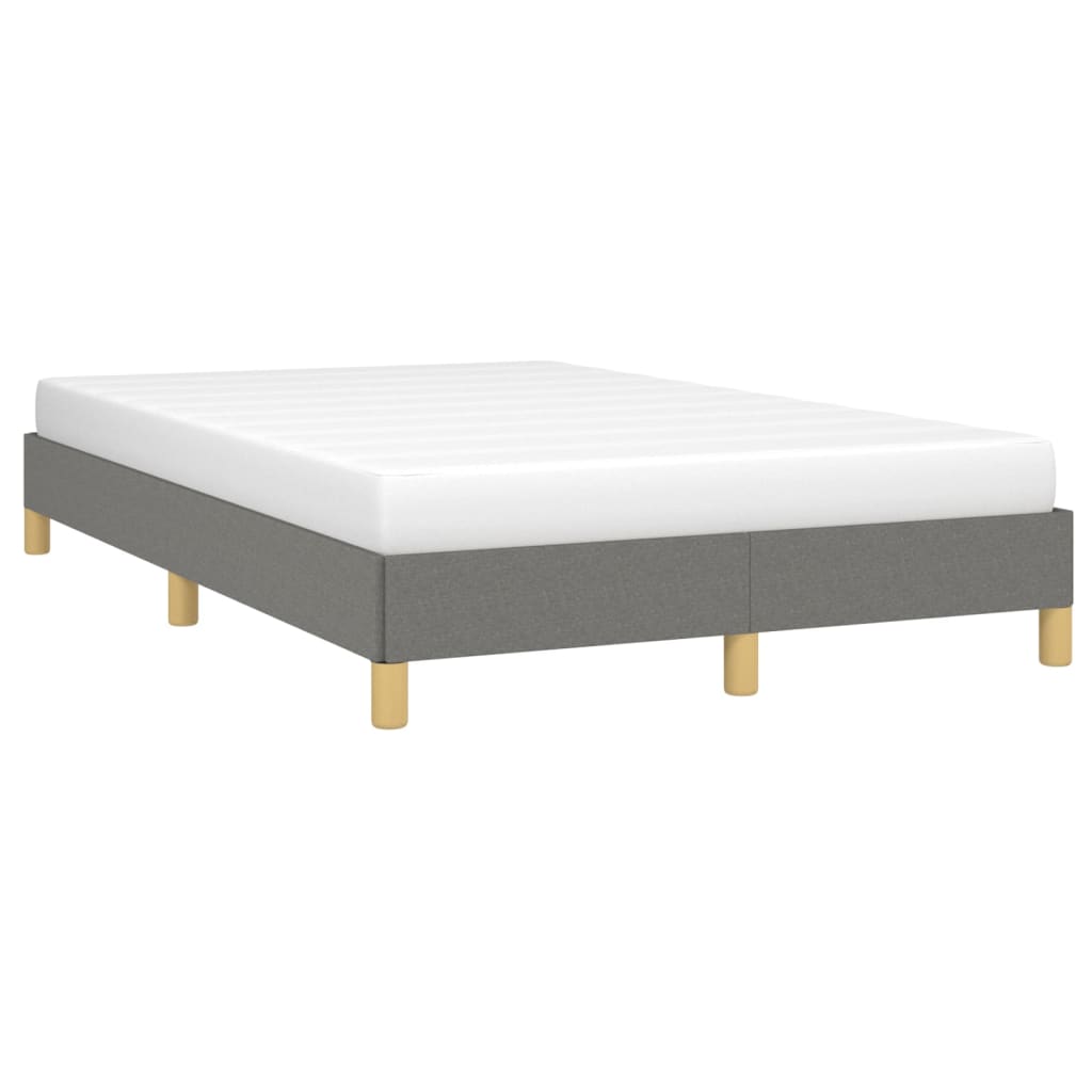Estrutura de cama sem colchão 120x200 cm tecido cinzento-escuro