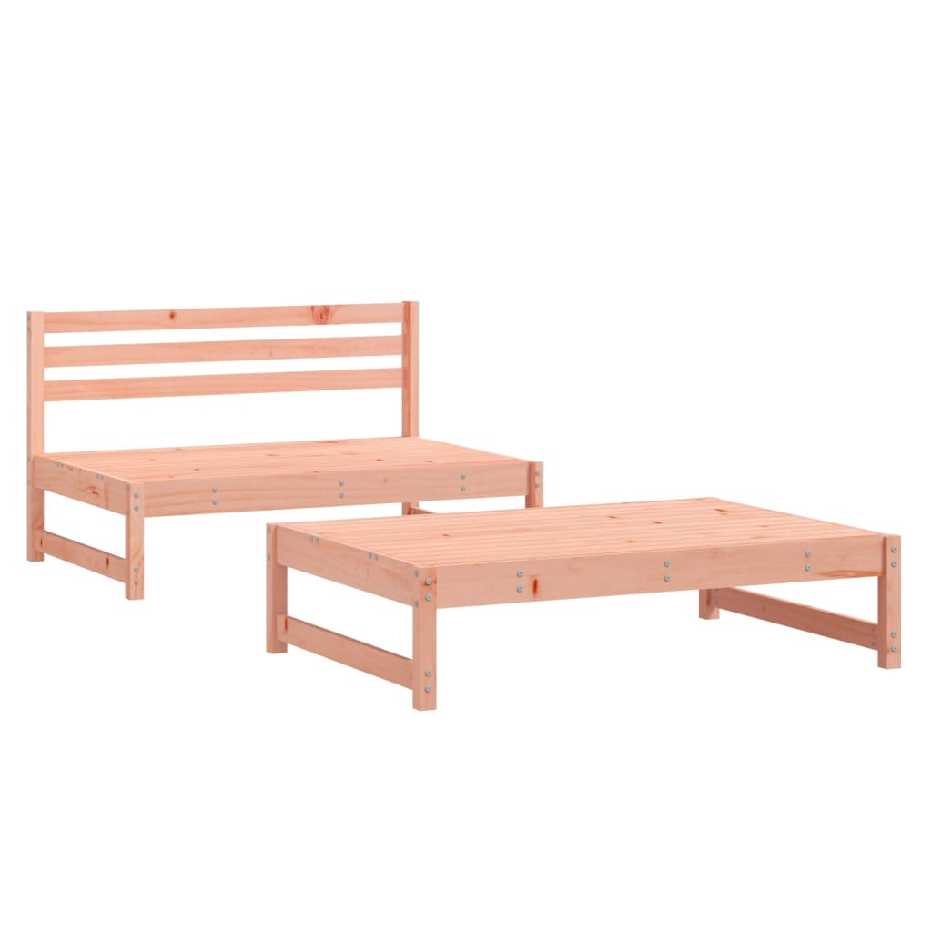 2 Pcs conjunto lounge de jardim madeira de douglas maciça