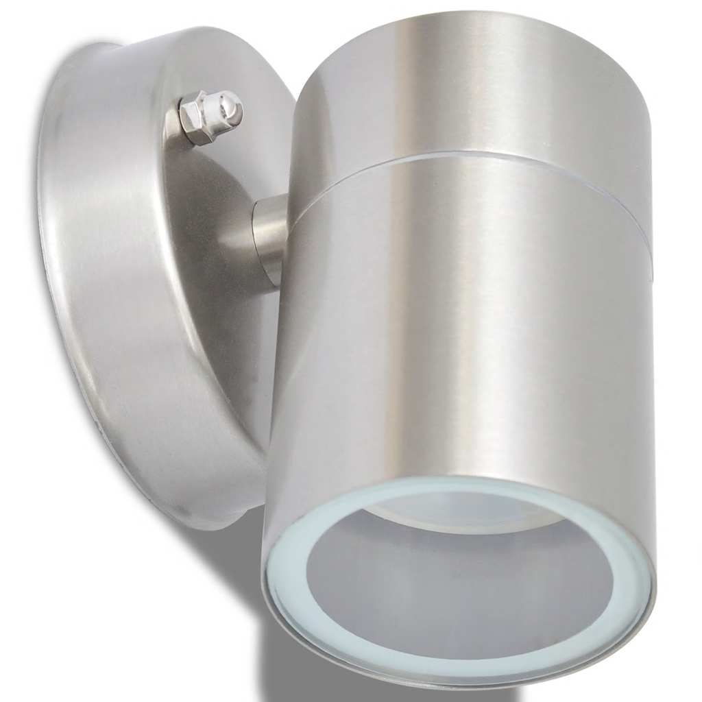 Candeeiros LED parede exterior iluminação inf. 2 pcs aço inox.