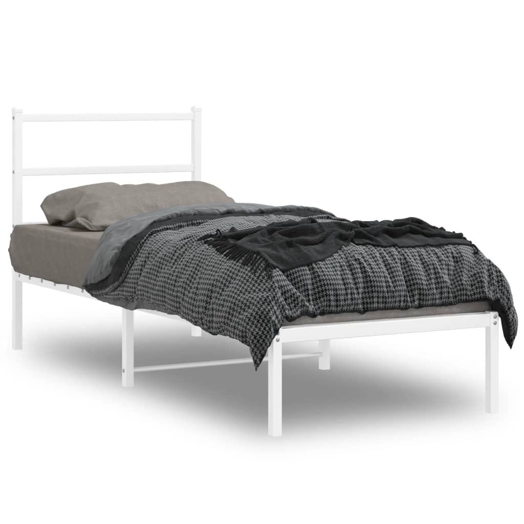 Estrutura de cama sem colchão com cabeceira 75x190 cm branco