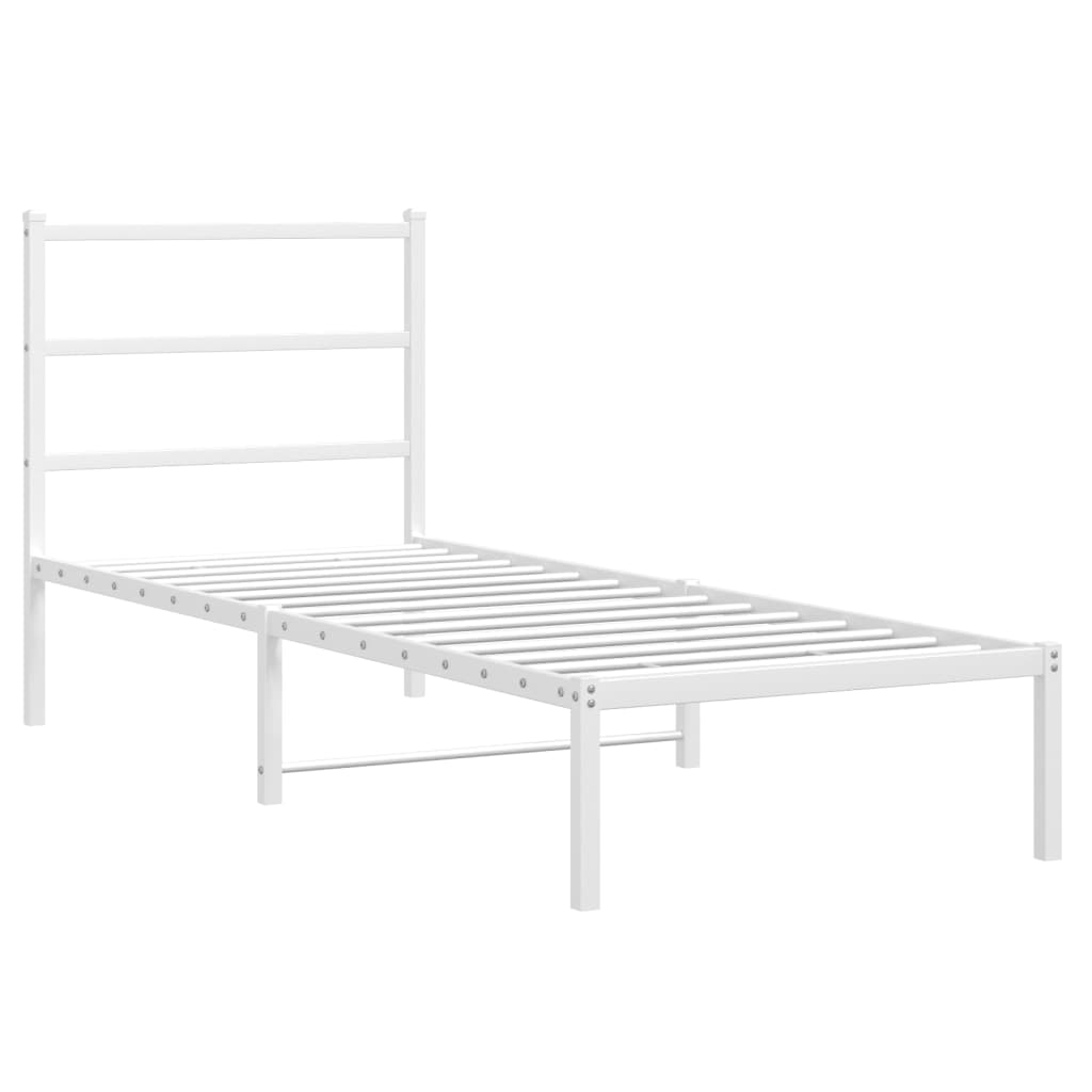 Estrutura de cama sem colchão com cabeceira 75x190 cm branco