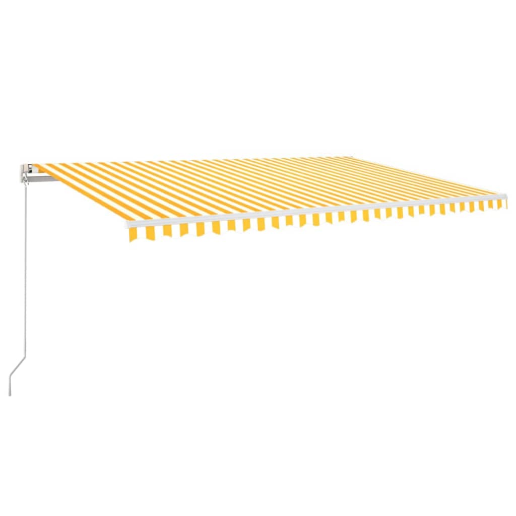 Toldo retrátil automático 500x300 cm amarelo e branco