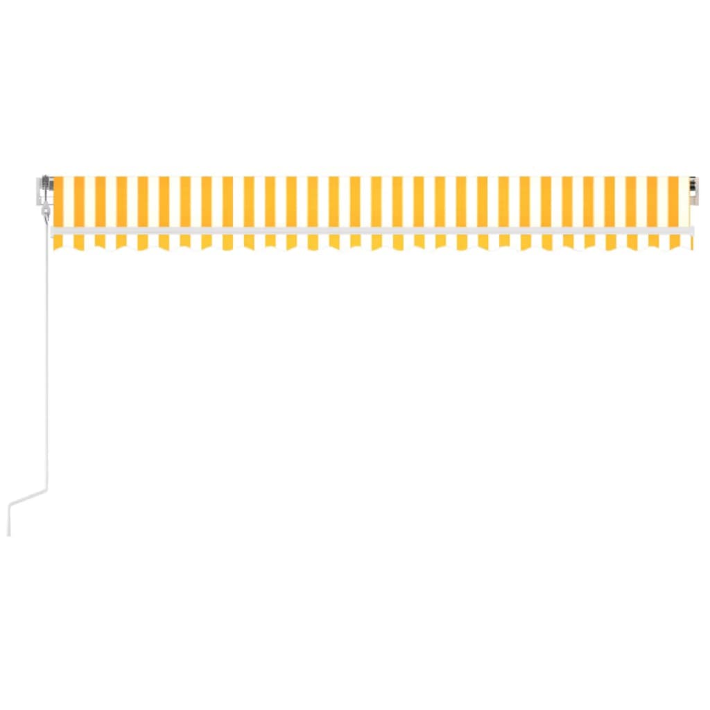 Toldo retrátil automático 500x300 cm amarelo e branco