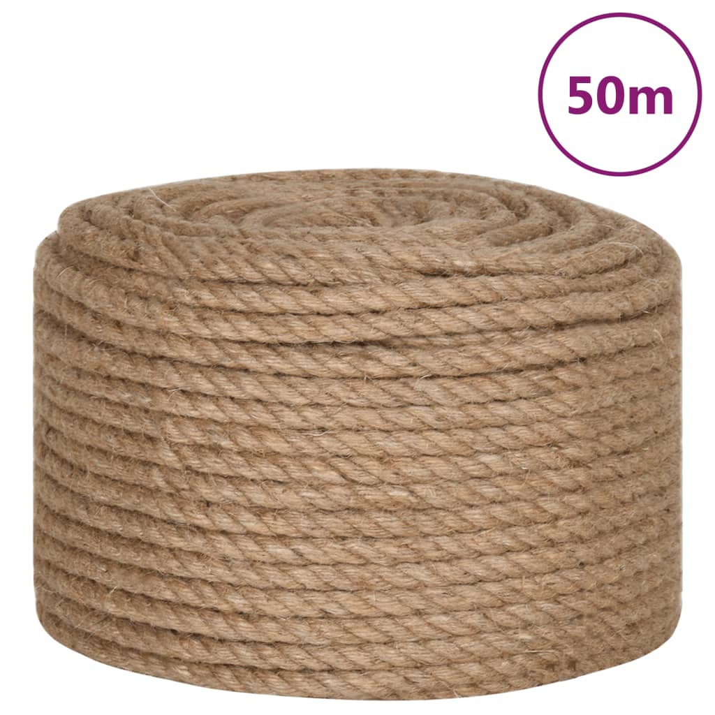 Corda de juta com 50 m de comprimento e 14 mm de espessura
