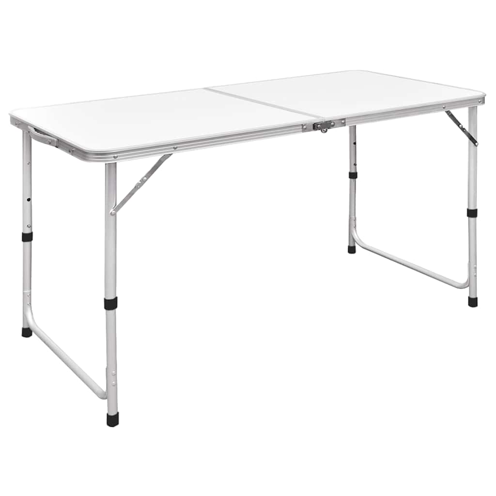 Mesa de campismo dobrável c/ altura regulável alumínio 120x60cm