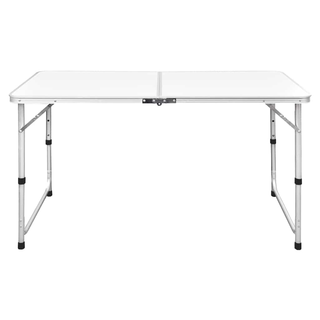 Mesa de campismo dobrável c/ altura regulável alumínio 120x60cm