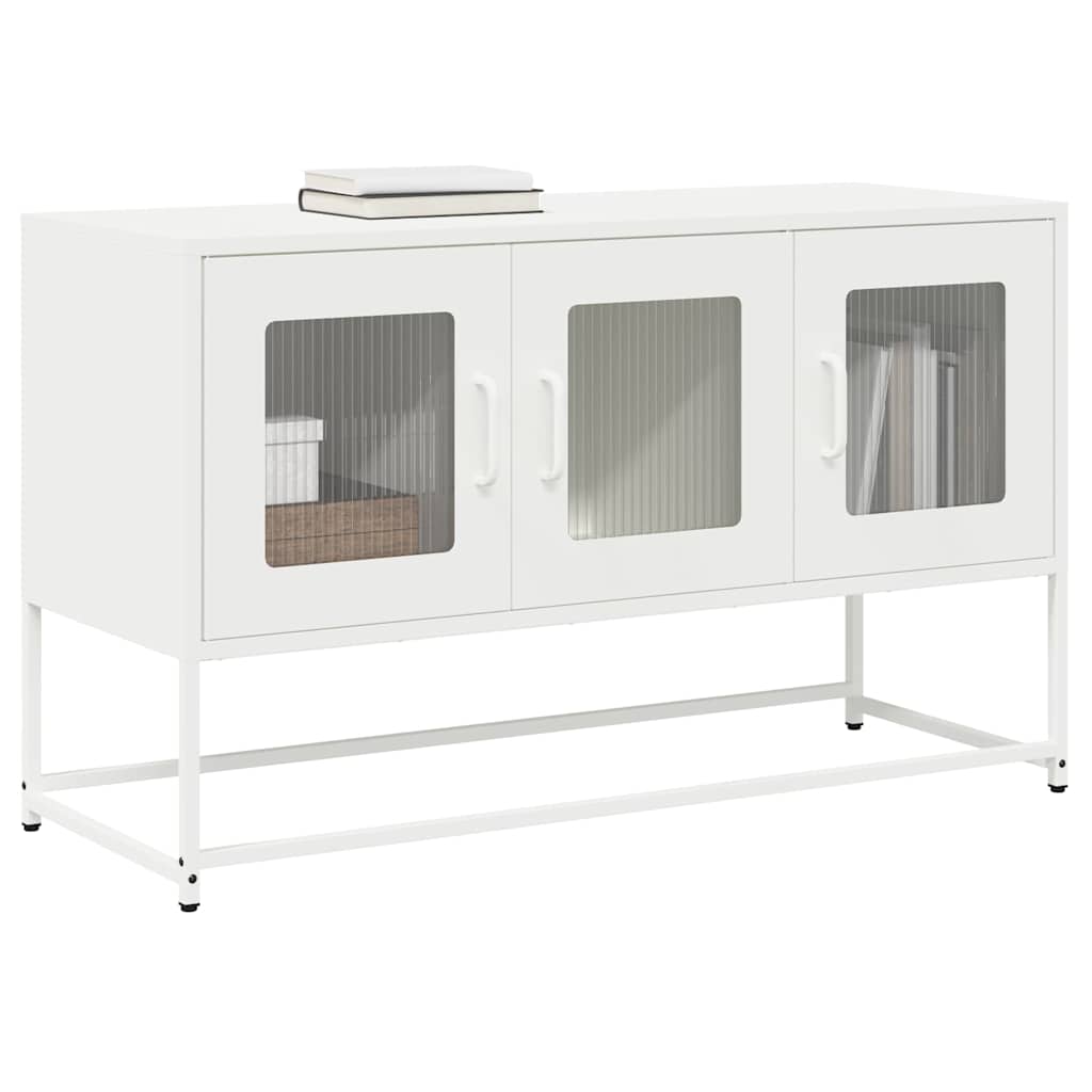 Móvel de TV 100,5x39x60,5 cm aço laminado a frio branco