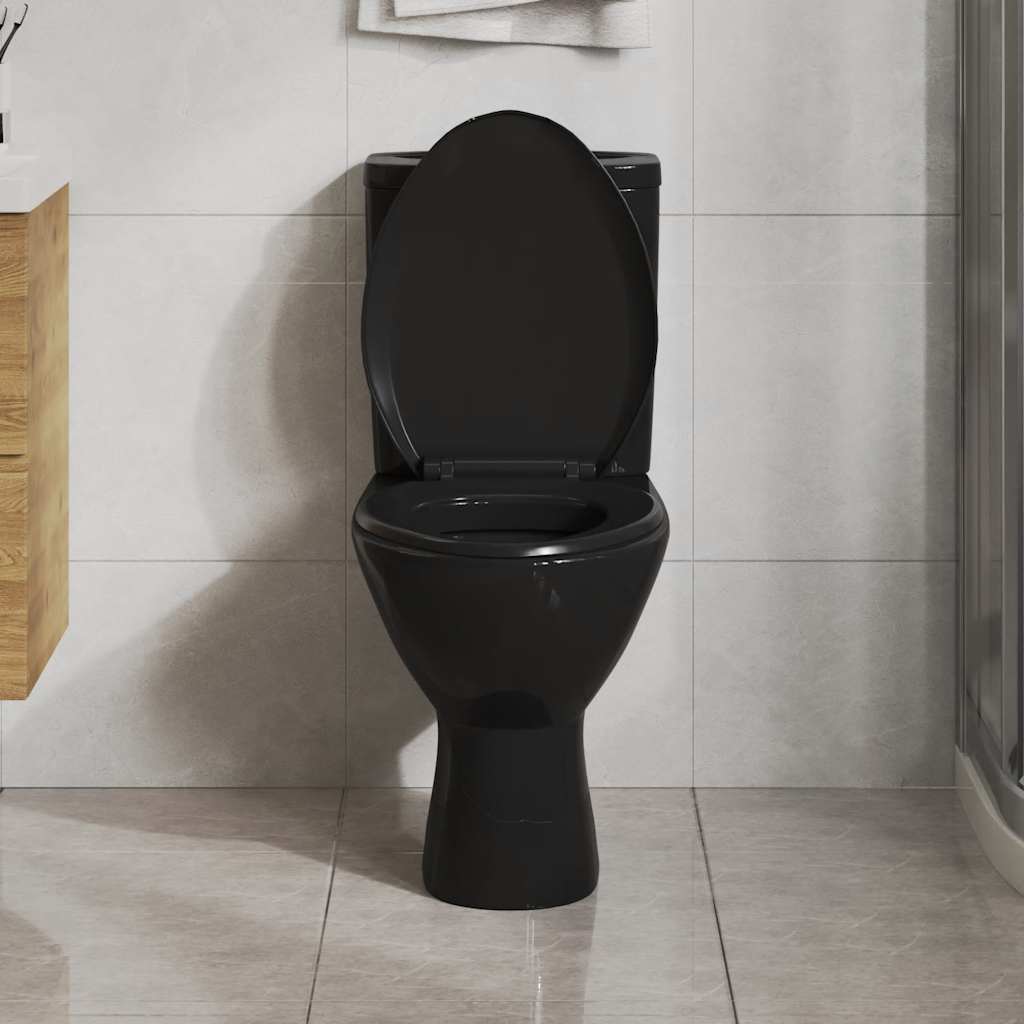 Tampo de sanita fecho suave com design remoção rápida preto