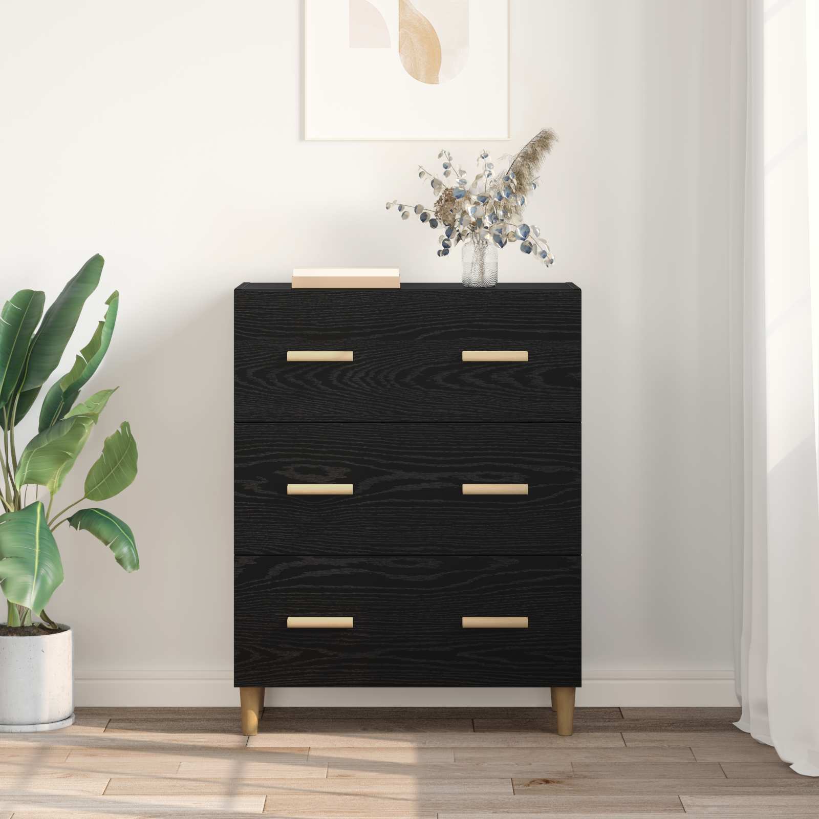 Buffet carvalho preto 69,5 x 34 x 90 cm derivados de madeira