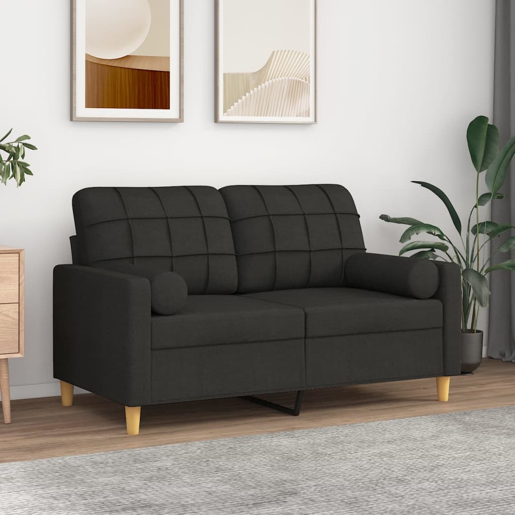 Almofadas decorativas 2 pcs ø15x50 cm tecido preto