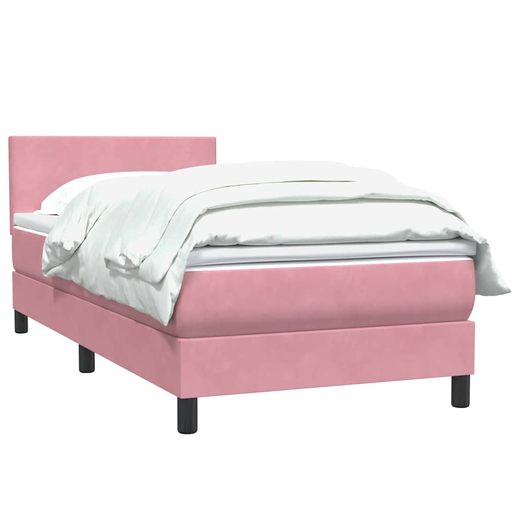 Cama com molas/colchão 80x220 cm veludo rosa