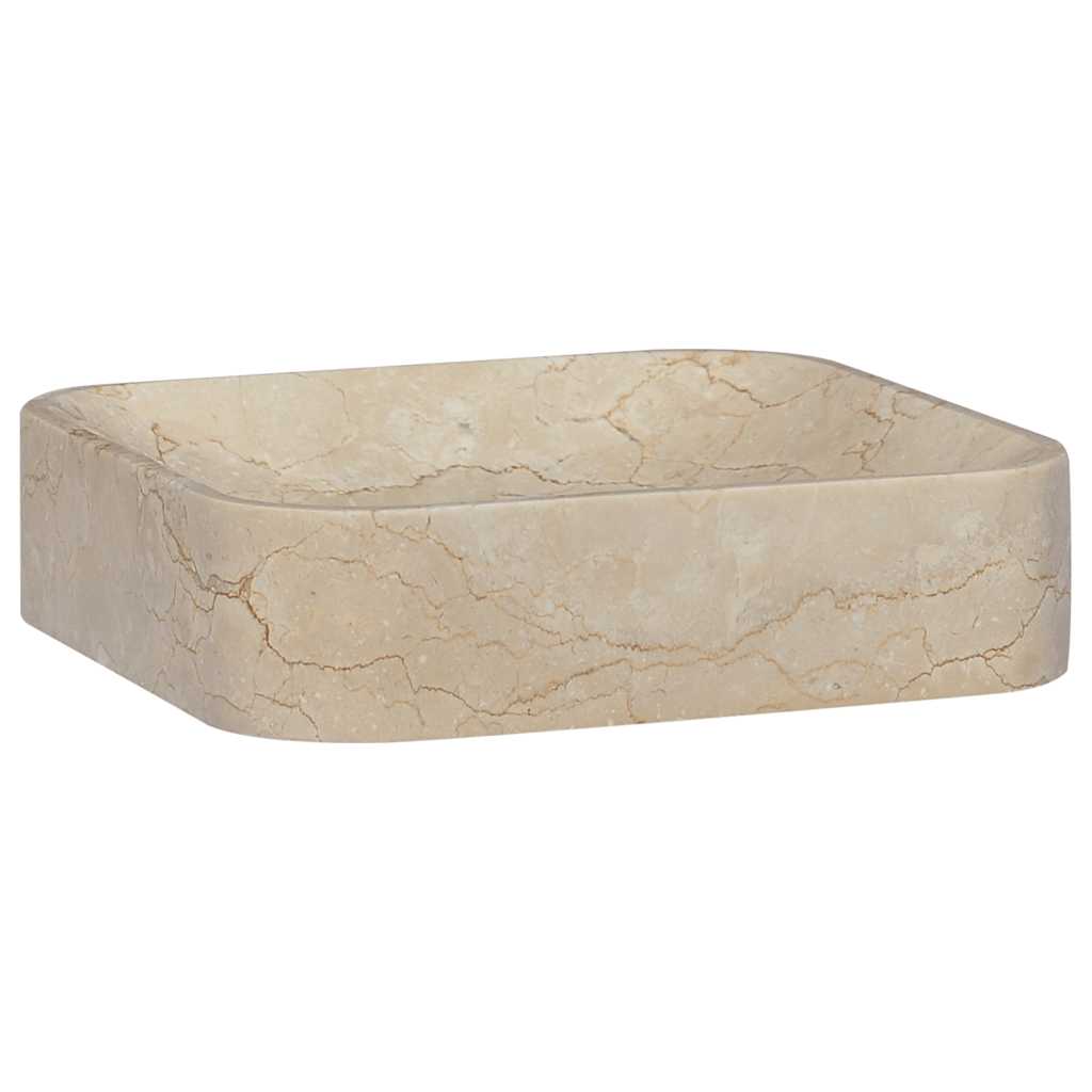 Lavatório 40x40x10 cm mármore cor creme
