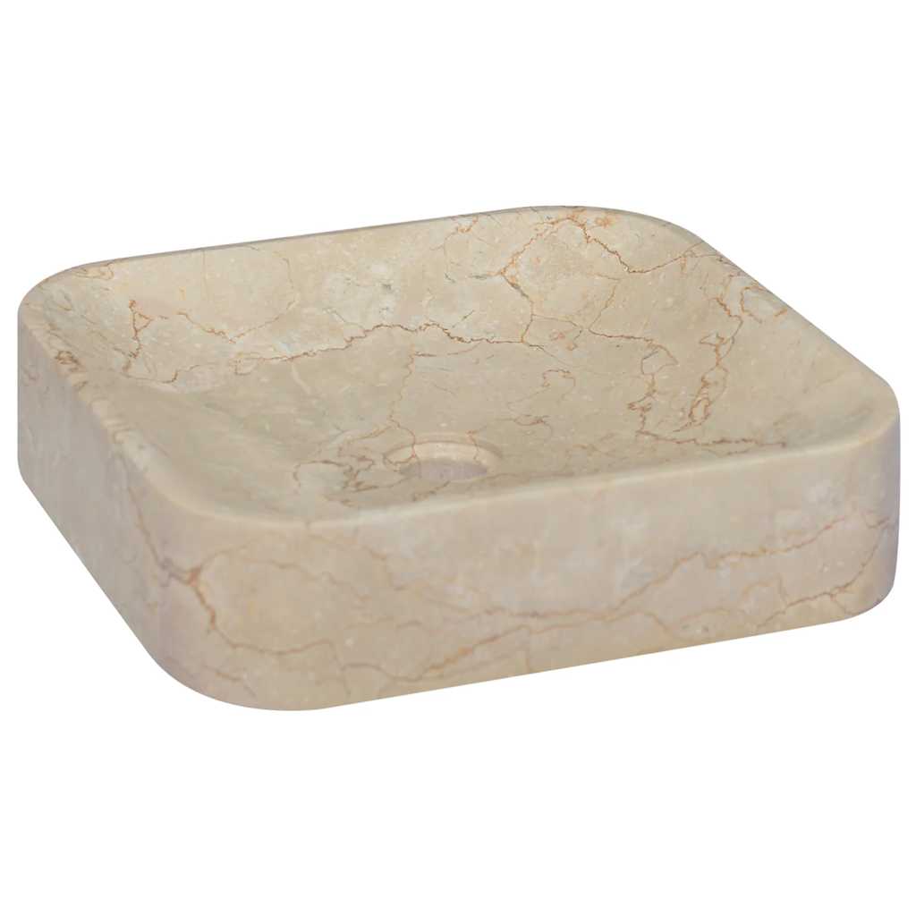Lavatório 40x40x10 cm mármore cor creme