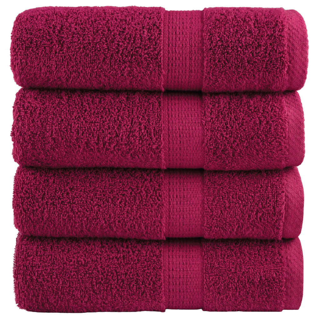 Toalhas de rosto premium solund 4 peças bordeaux 30x30 cm 600 g/m²