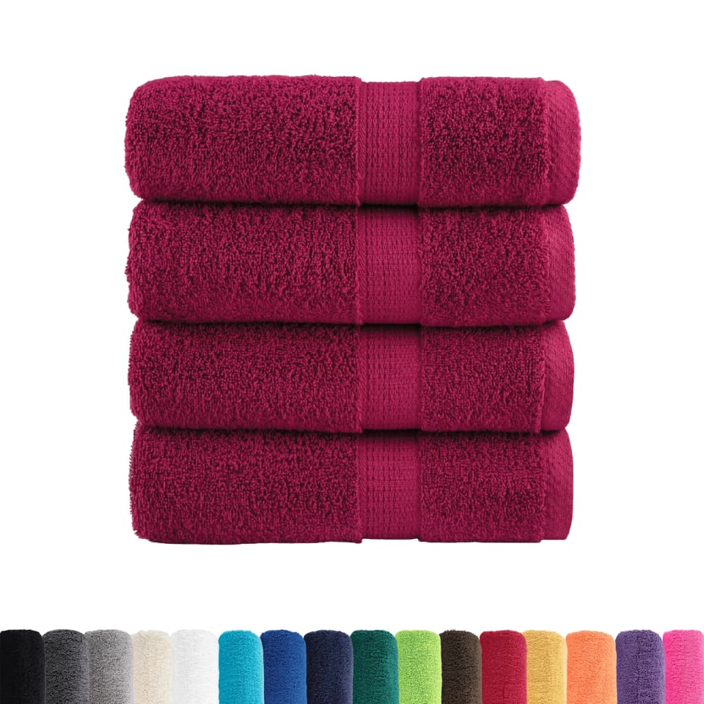 Toalhas de rosto premium solund 4 peças bordeaux 30x30 cm 600 g/m²