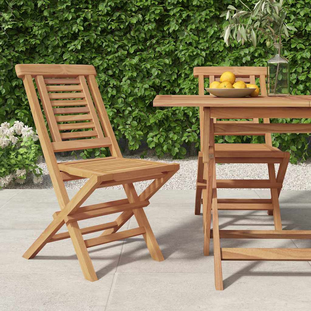 Cadeiras de jardim dobráveis 2 pcs 47x63x90 cm teca maciça