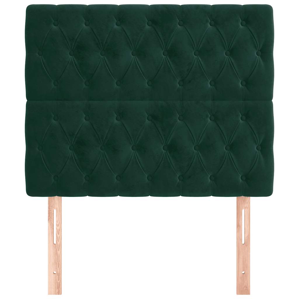 Cabeceira verde escuro 100x7x118/128 cm veludo