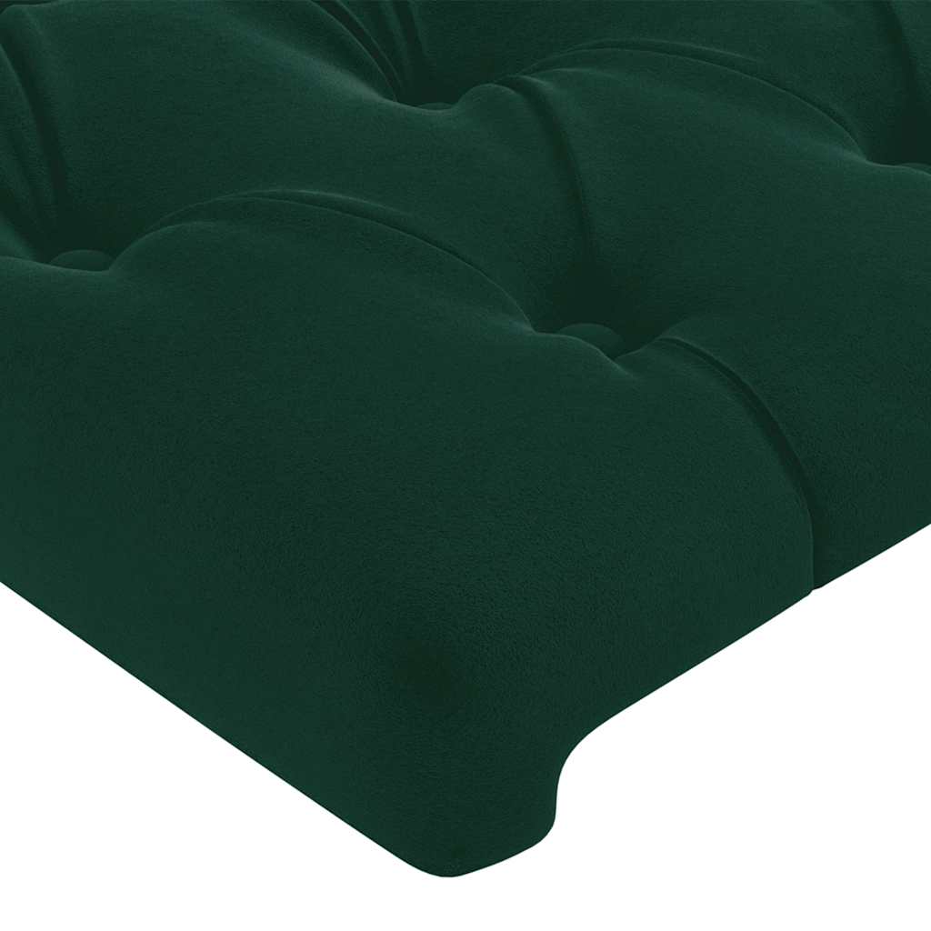 Cabeceira verde escuro 100x7x118/128 cm veludo