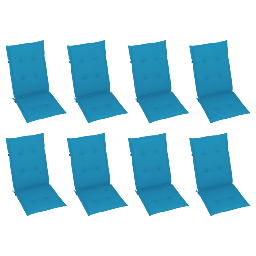 Cadeiras jardim reclináveis c/ almofadões 8 pcs acácia cinzento