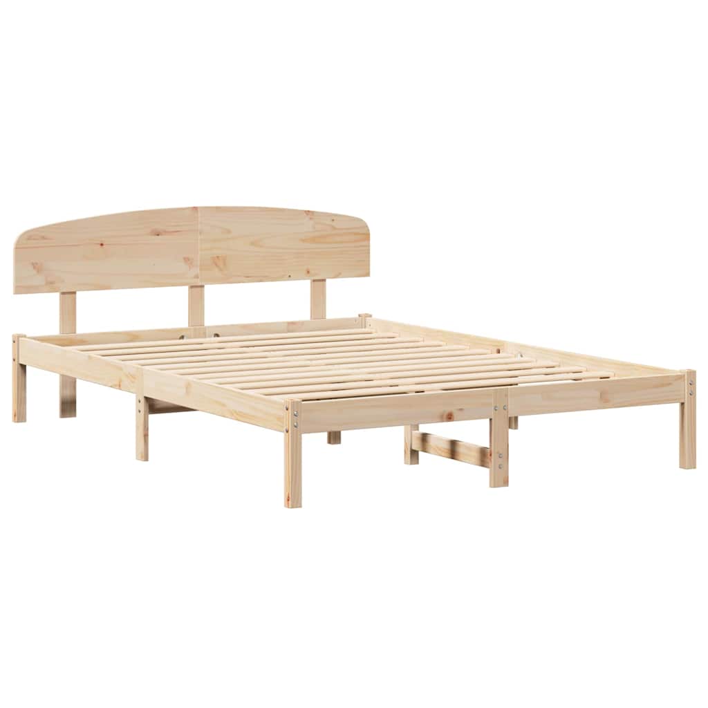Estrutura da cama com cabeceira natural 150 x 200 cm