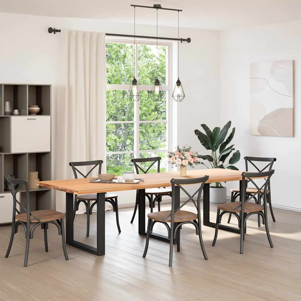 Pés para mesa de jantar em formato de u, 3 peças, preto, 90x(72-73) cm, aço