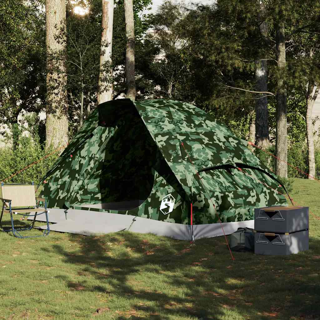 Tenda de campismo cúpula p/ 4 pessoas impermeável camuflagem