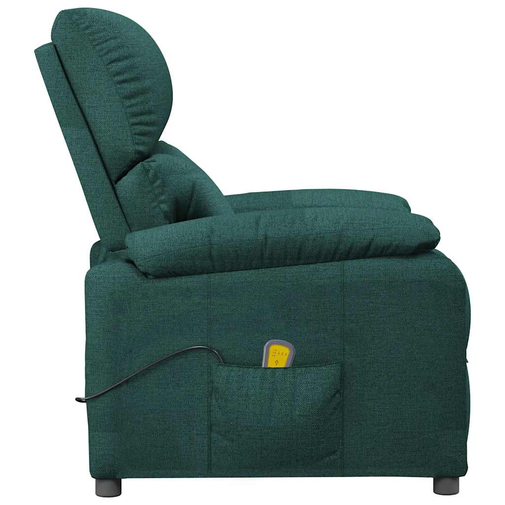 Poltrona de massagens tecido verde-escuro