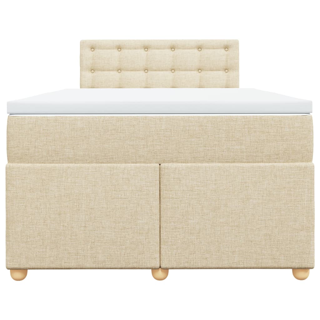 Cama com molas/colchão 120x200 cm tecido cor creme