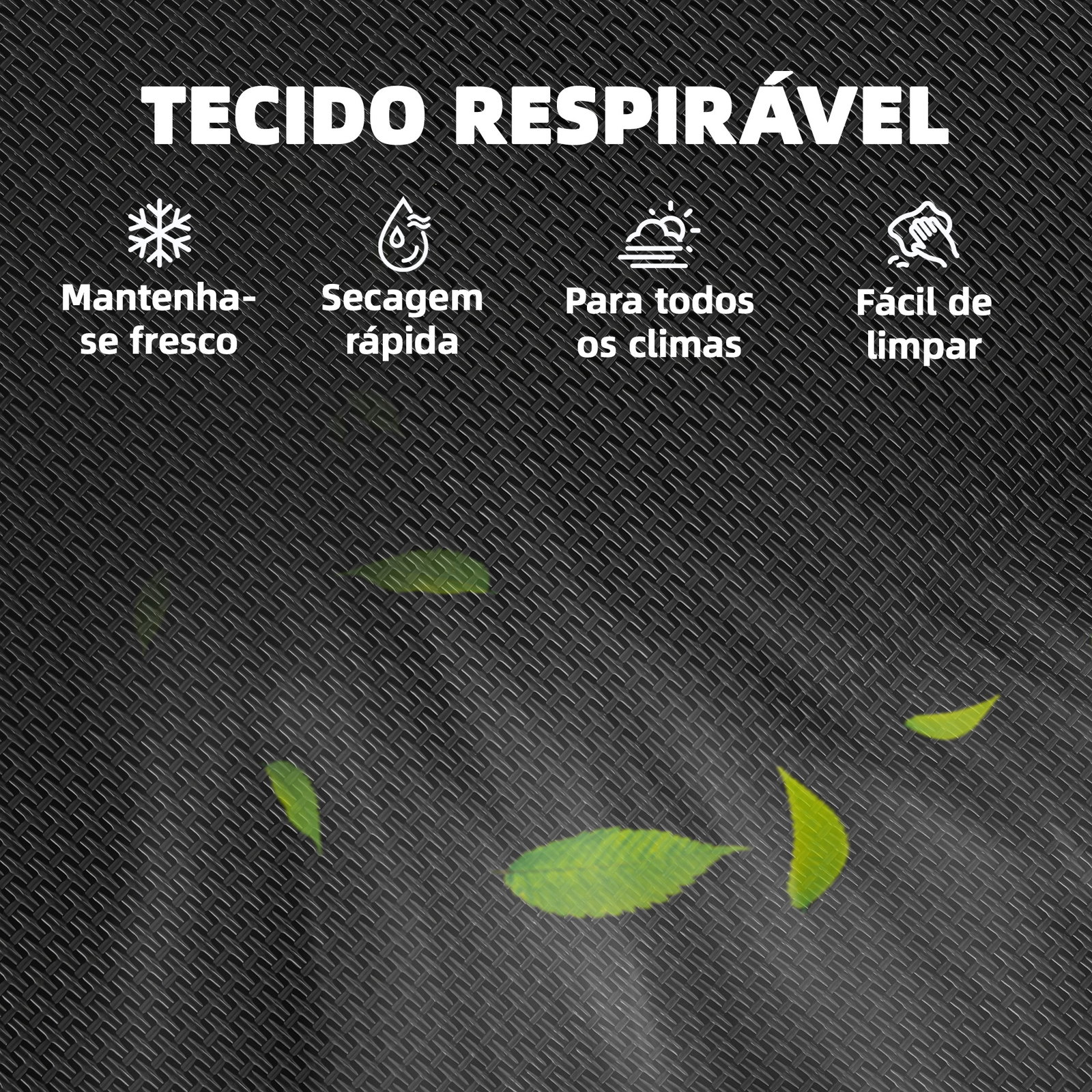 Conjunto de 4 cadeiras de jardim dobráveis com encosto alto e apoios de braços tecido textilene respirável preto