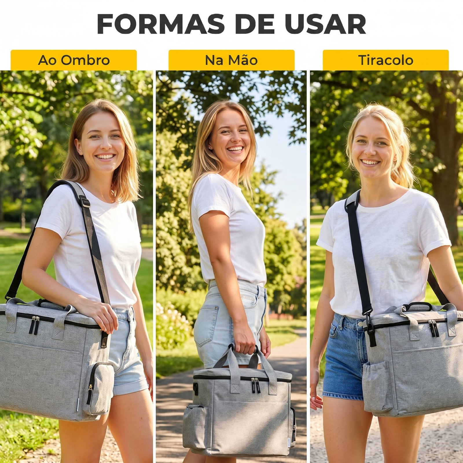 Bolsa de viagem para cães bolsa de recompensas com 2 recipientes de ração e tigela dobrável bolsos cinzento claro