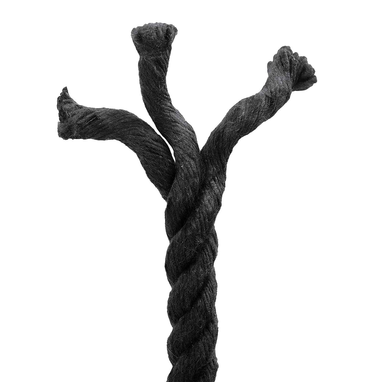 Corda de algodão 12 mm 50 m preto 100% algodão