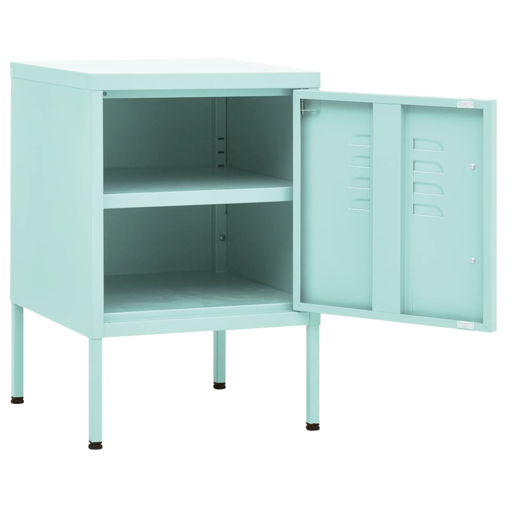 Mesa de cabeceira 35x35x51 cm aço verde-hortelã
