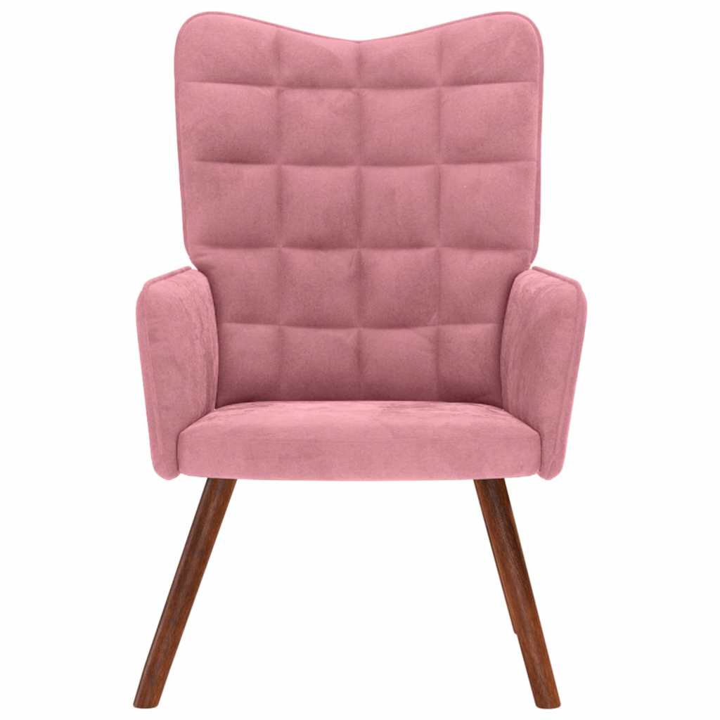 Cadeira de descanso veludo rosa